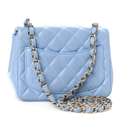 Chanel Lambskin Quilted Mini Square Flap Light Blue 3 of 9