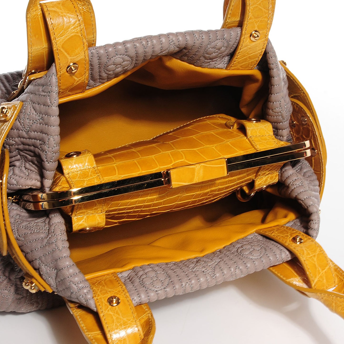 Monogram Motard Alligator Biker Perle Yellow