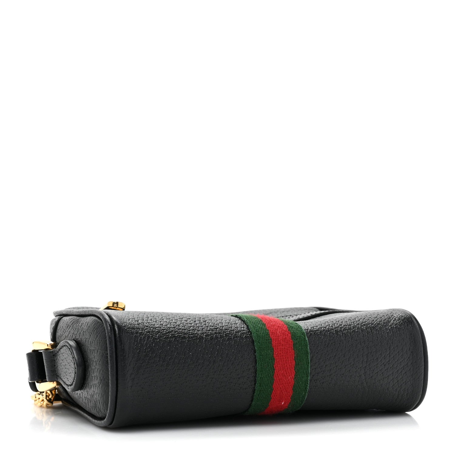 Gucci Calfskin Web Mini Ophidia Shoulder Bag Black 4 of 12