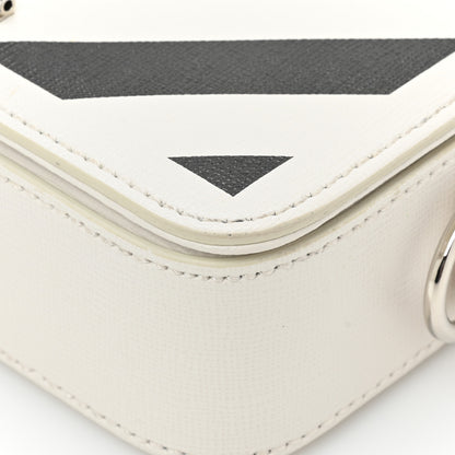 Off-White Saffiano Striped Mini Diag Binder Clip Bag White Black Yellow 11 of 14