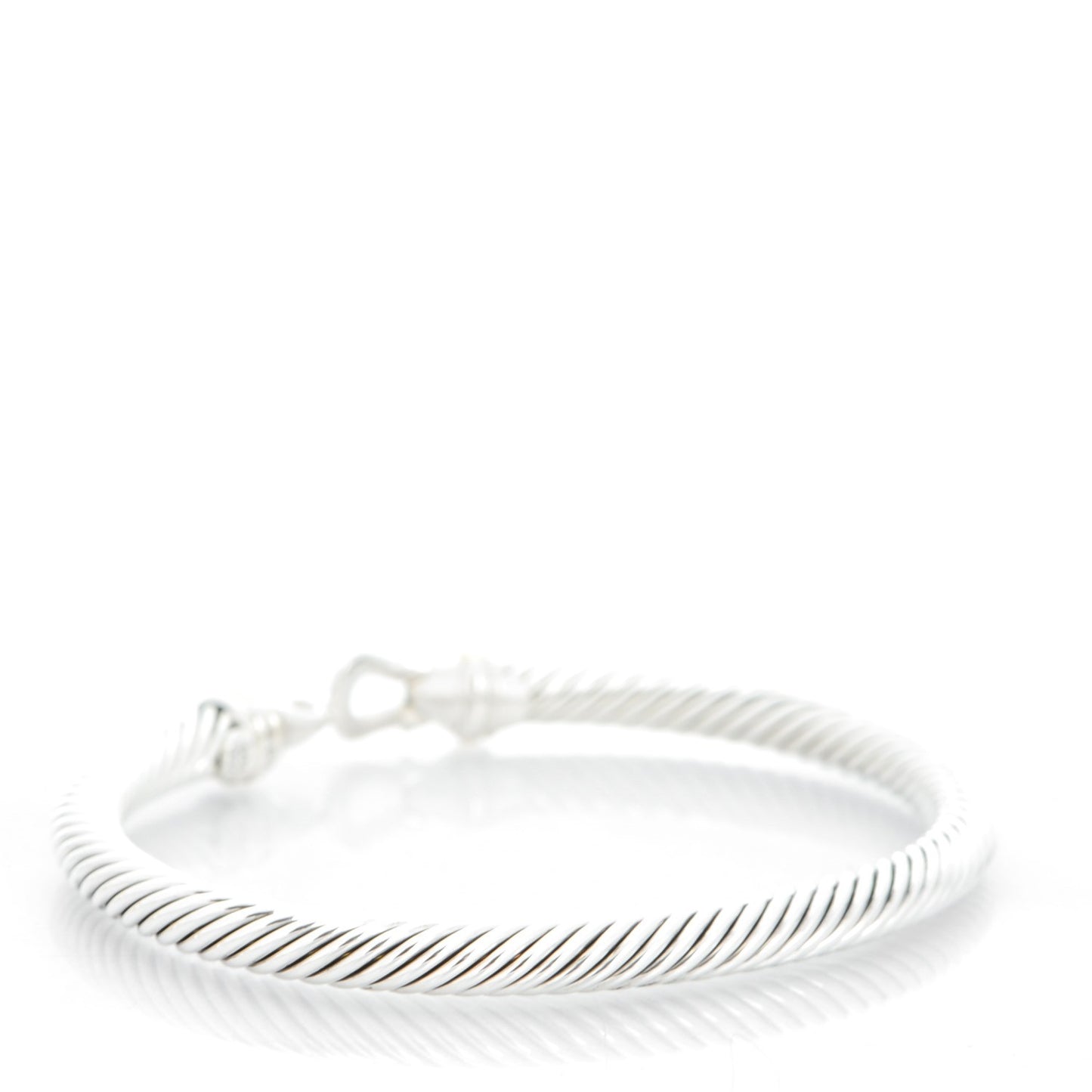 Sterling Silver 18K Yellow Gold 5mm Cable Classic Buckle Bracelet