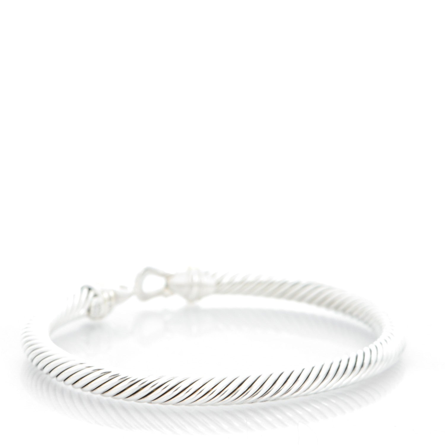 David Yurman Sterling Silver 18K Yellow Gold 5mm Cable Classic Buckle Bracelet 3 of 6