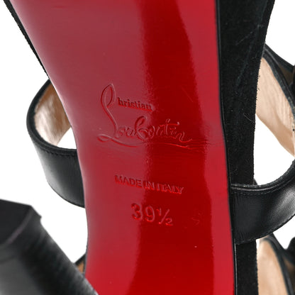 Christian Louboutin Calfskin Rockin Buckle Up 140 Platform Sandals 39.5 Black 6 of 7