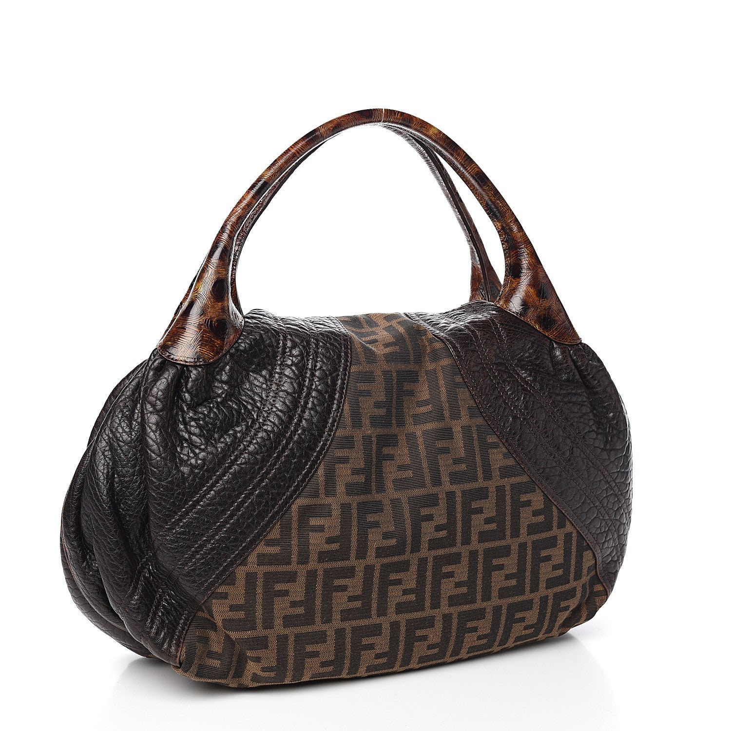 Fendi Zucca Nappa Nuvolata Vitello Tortuga Spy Tobacco Moro 2 of 9