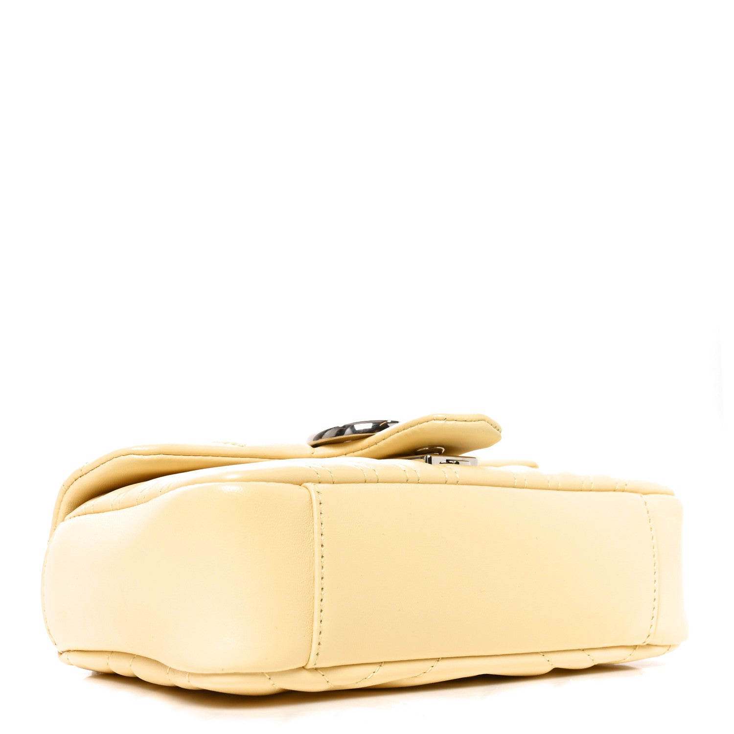 Gucci Lambskin Matelasse Small GG Marmont Shoulder Bag Yellow 4 of 10