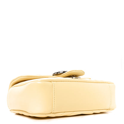 Gucci Lambskin Matelasse Small GG Marmont Shoulder Bag Yellow 4 of 10