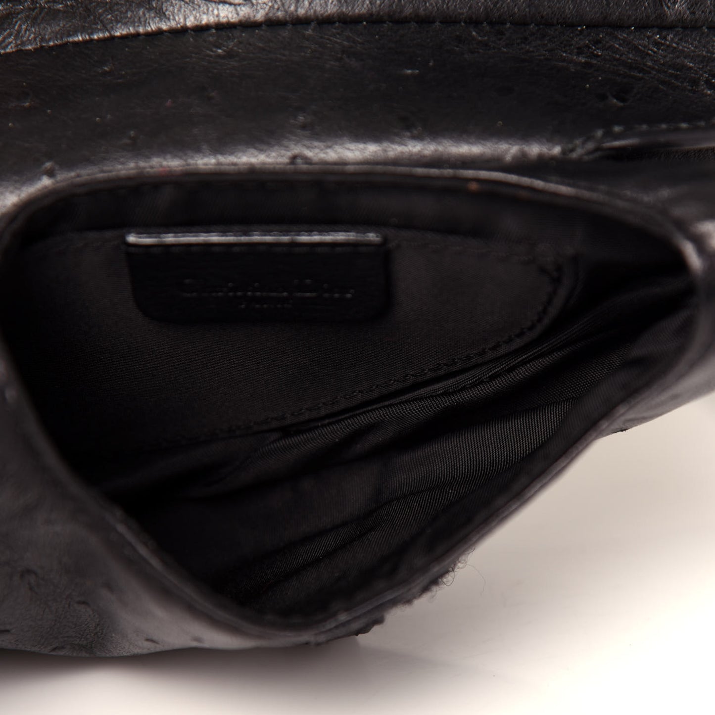 Ostrich Saddle Belt Bag Black