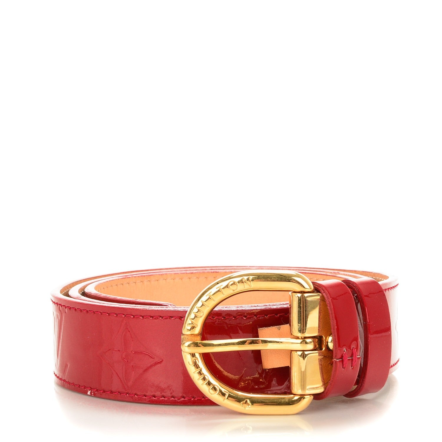 Louis Vuitton Vernis Ceinture 30mm Belt 80 32 Pomme D'Amour 1 of 6