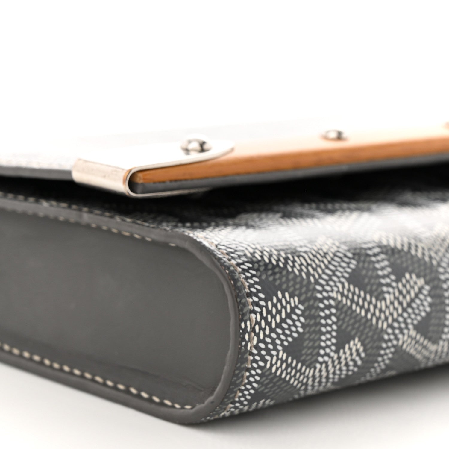 Goyard Goyardine Monte Carlo Bois Clutch With Strap Gray 8 of 12