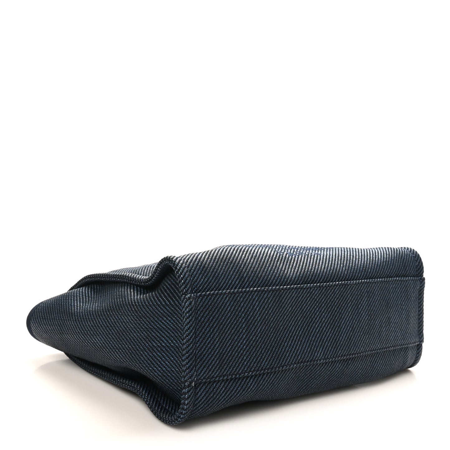 Mixed Fibers Striped Small Deauville Tote Navy Blue
