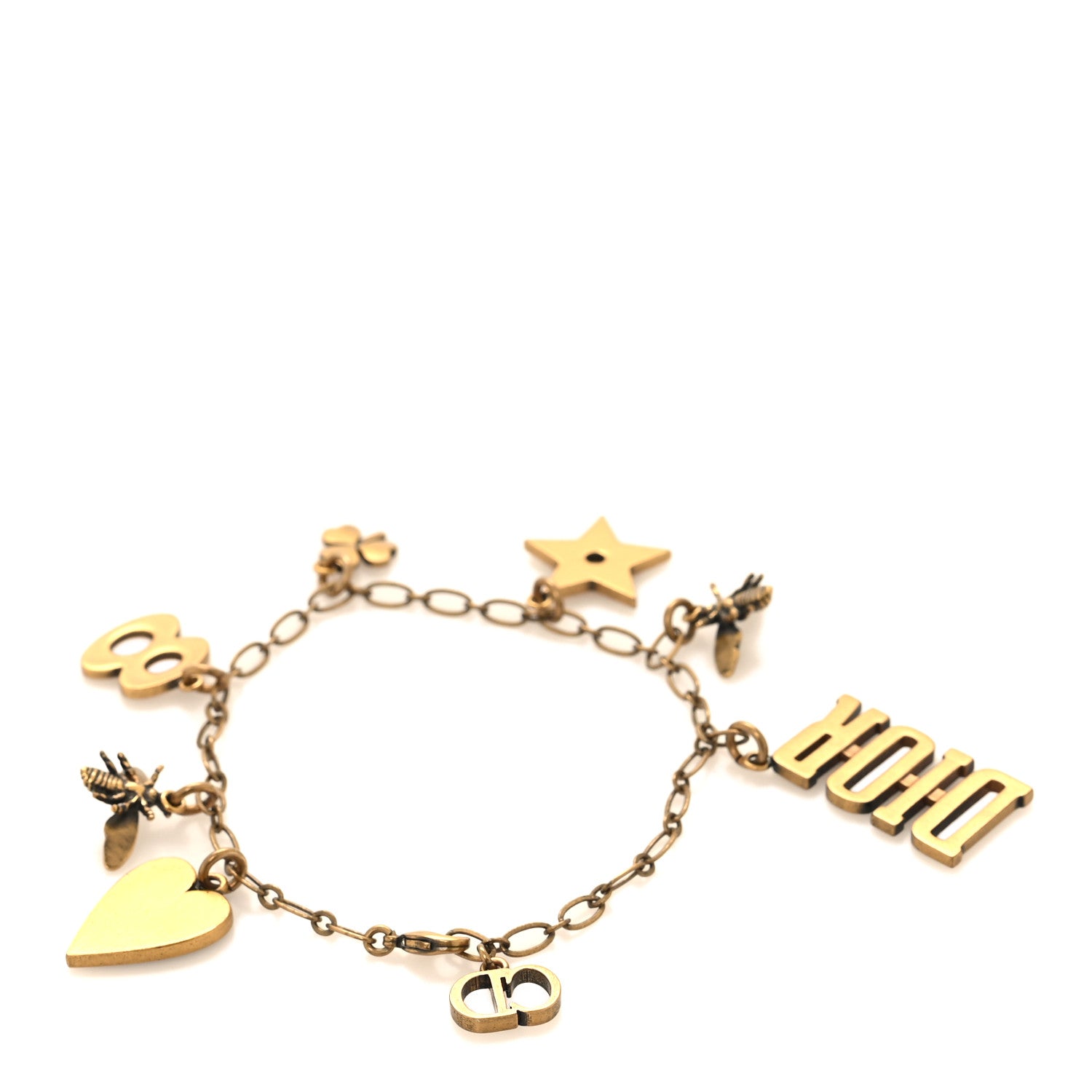 Christian Dior Metal Lucky Charms Bracelet Gold 3 of 5