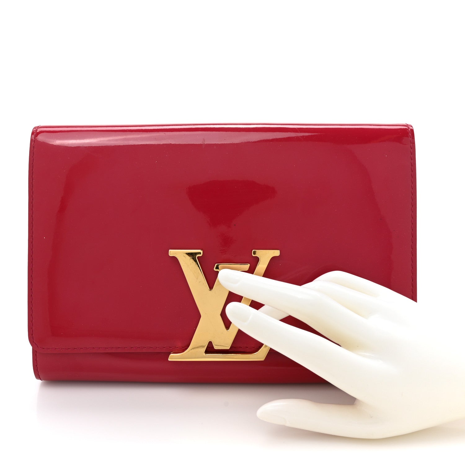 Louis Vuitton Patent Louise Clutch Rose Indien 2 of 12