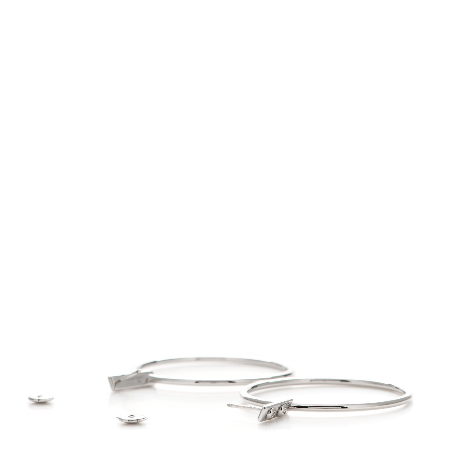 18K White Gold Diamond Creoles Coeurs Hoop Earrings
