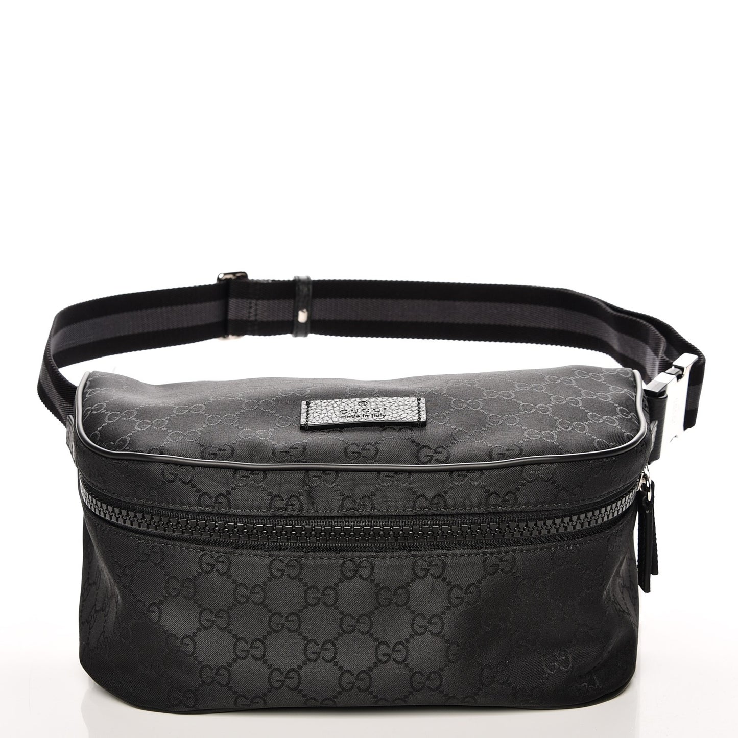 Nylon Monogram Fanny Pack Belt Bag Black