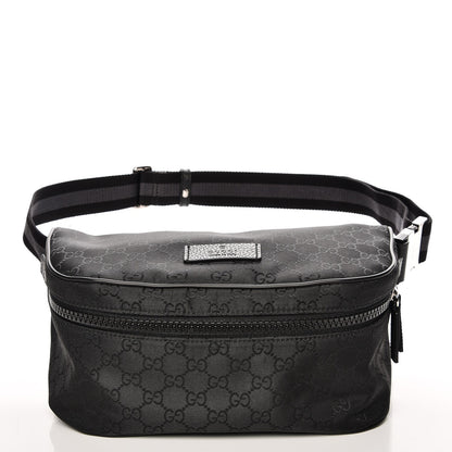 Gucci Nylon Monogram Fanny Pack Belt Bag Black 1 of 7