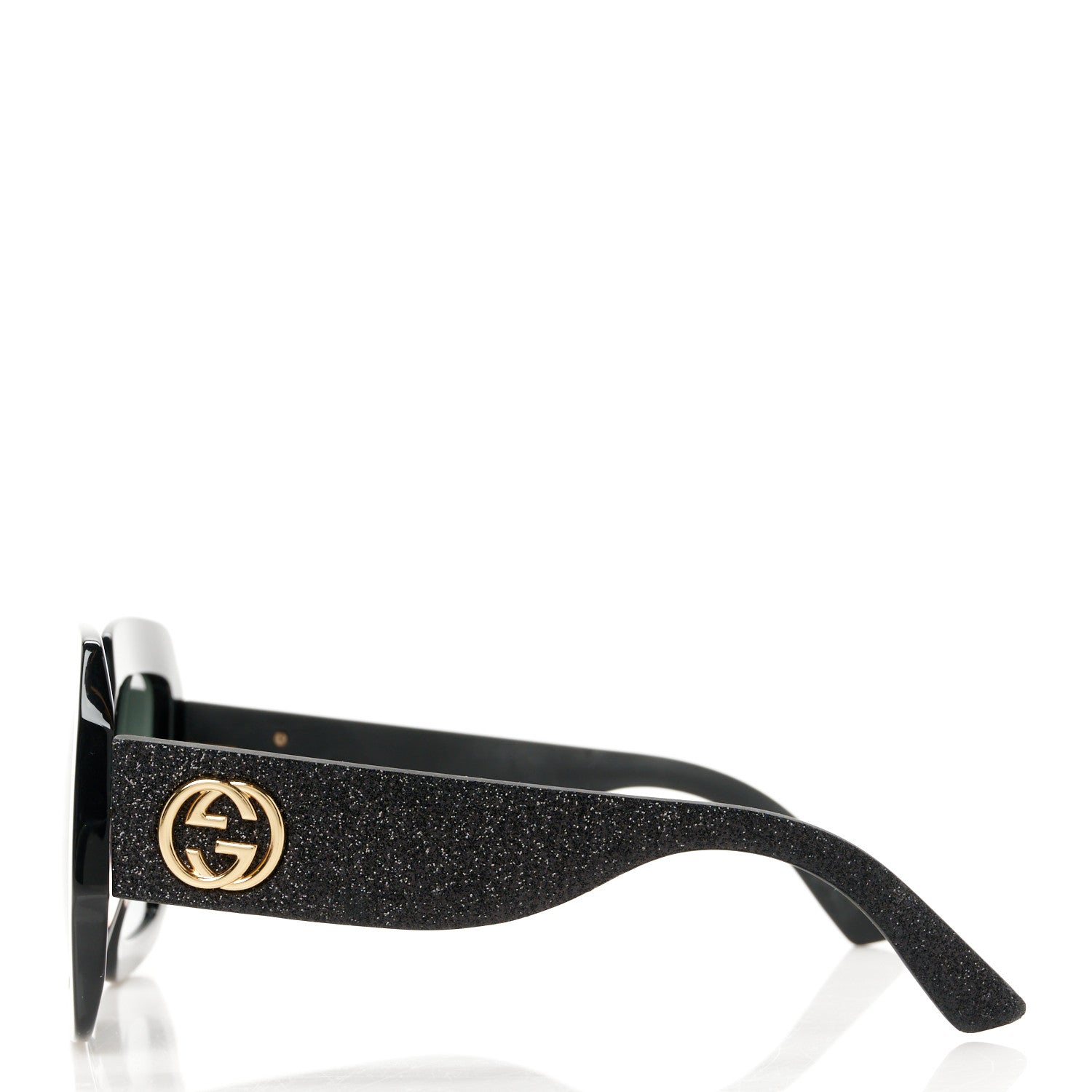 Gucci Square Frame Glitter GG0102S Sunglasses Black 3 of 8