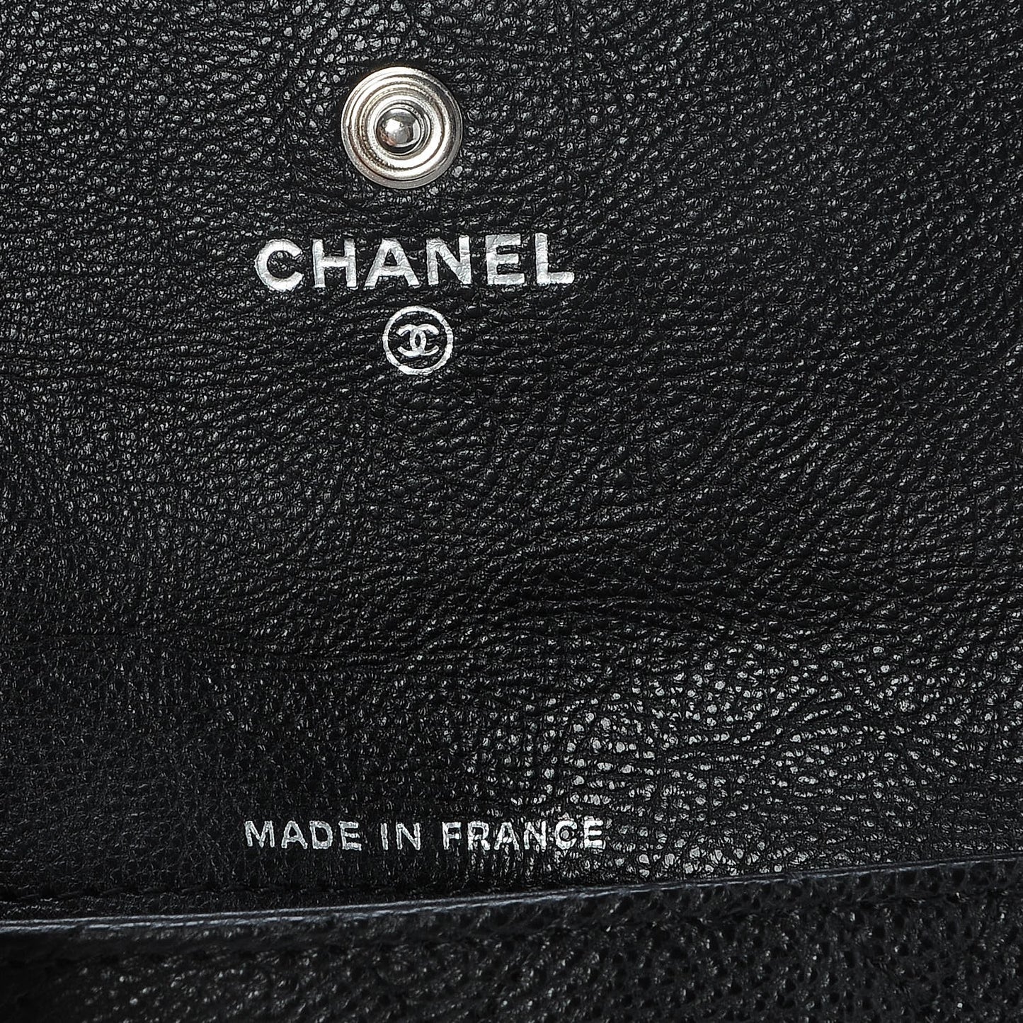Caviar Quilted Wallet On Removable Chain Insert Black
