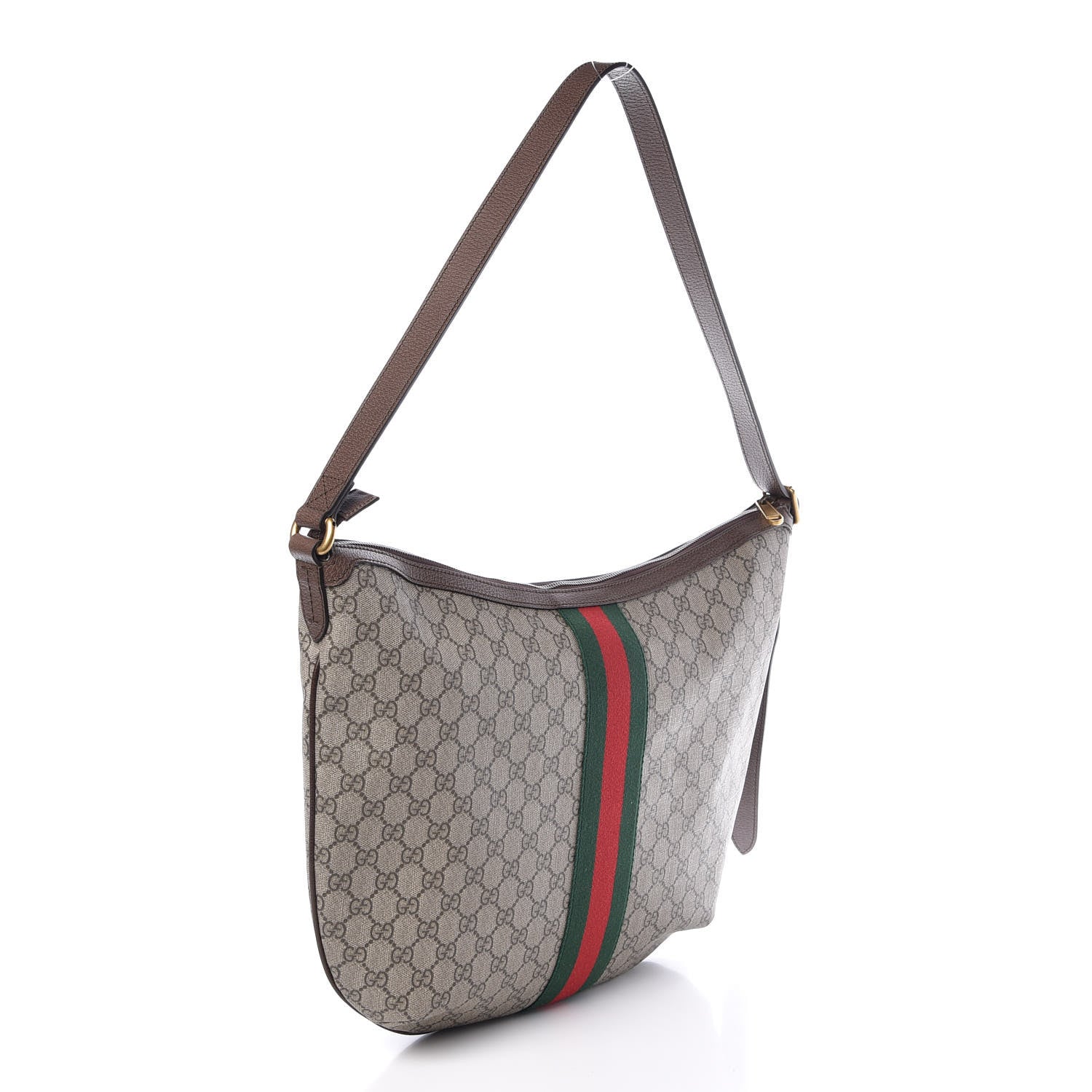 Gucci GG Supreme Monogram Web Ophidia Half Moon Hobo Brown 3 of 7