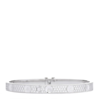 Louis Vuitton 18K White Gold Diamond Empreinte Bangle Bracelet 15 3 of 5