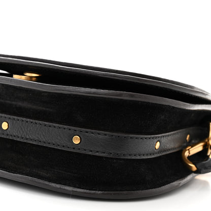 Chloe Calfskin Suede Small Nile Bracelet Bag Black 9 of 11