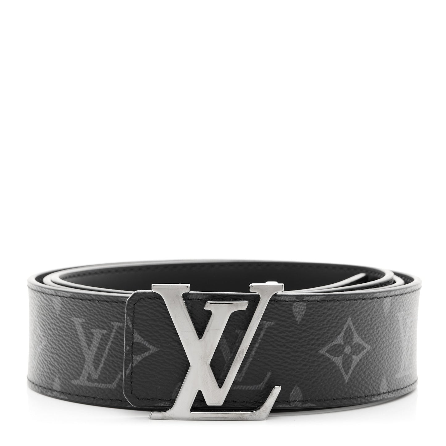 Calfskin Monogram Eclipse 35mm LV Initiales Reversible Belt 120 48 Black