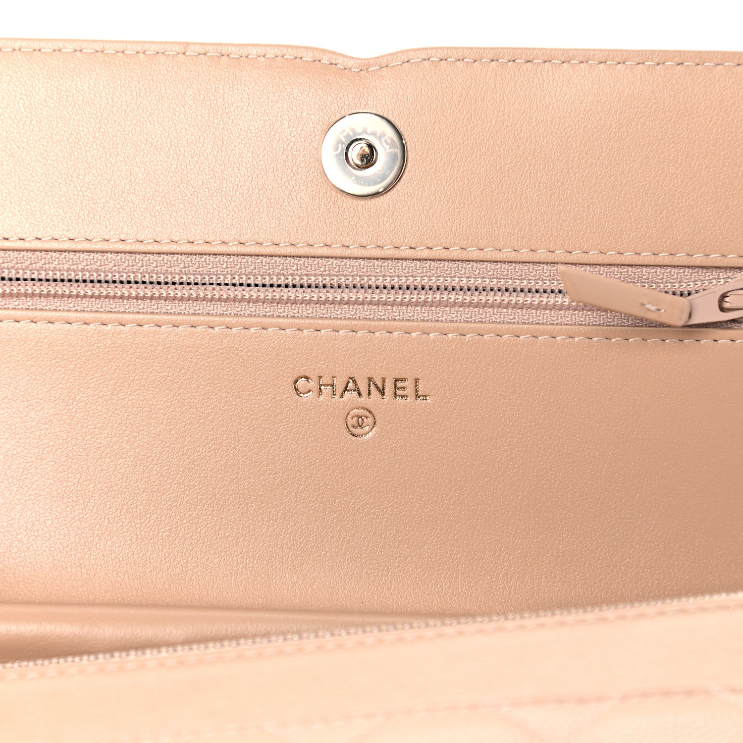 Chanel Caviar Quilted CC Filigree Wallet On Chain WOC Beige Black 6 of 12