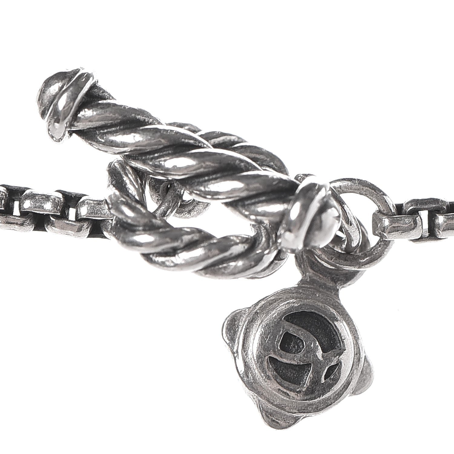 David Yurman Sterling Silver Pearl 7.5mm Quatrefoil Long Chain Necklace 4 of 5