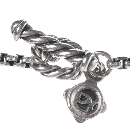 David Yurman Sterling Silver Pearl 7.5mm Quatrefoil Long Chain Necklace 4 of 5