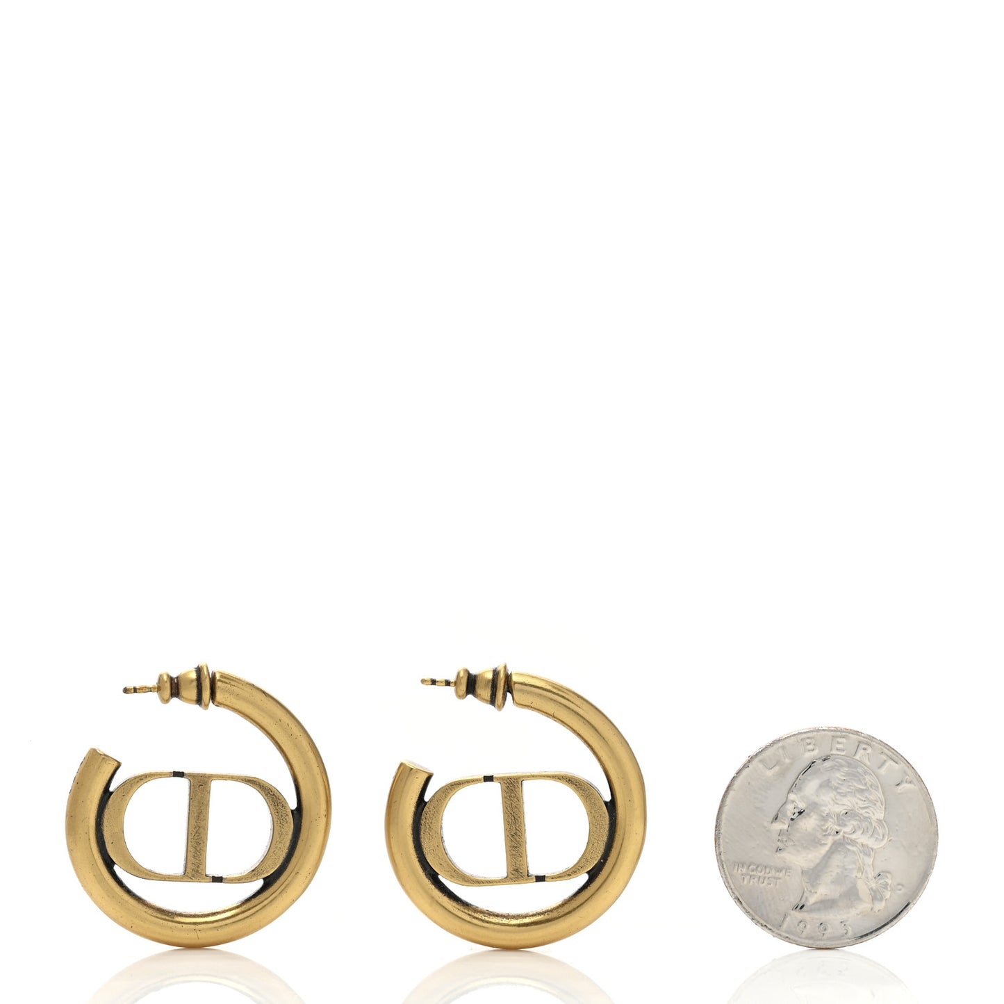 Metal 30 Montaigne Hoop Earrings Aged Gold