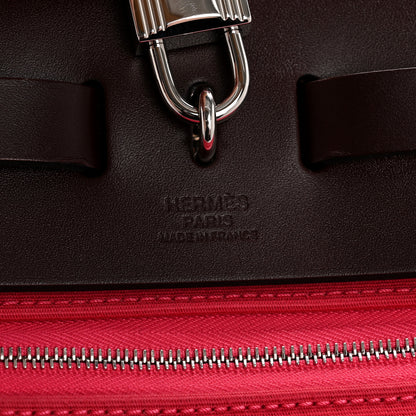 Hermes Military Toile Vache Hunter Tri-Color Herbag Zip Retourne 31 PM Rouge H Rouge Sellier Rose Mexico 7 of 14
