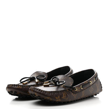 Louis Vuitton Monogram Mens Arizona Car Shoe Moccasin Loafers 9 Macassar 3 of 9