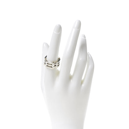 Tiffany Sterling Silver 18K Yellow Gold Gatelink Ring 56 7.5 2 of 5