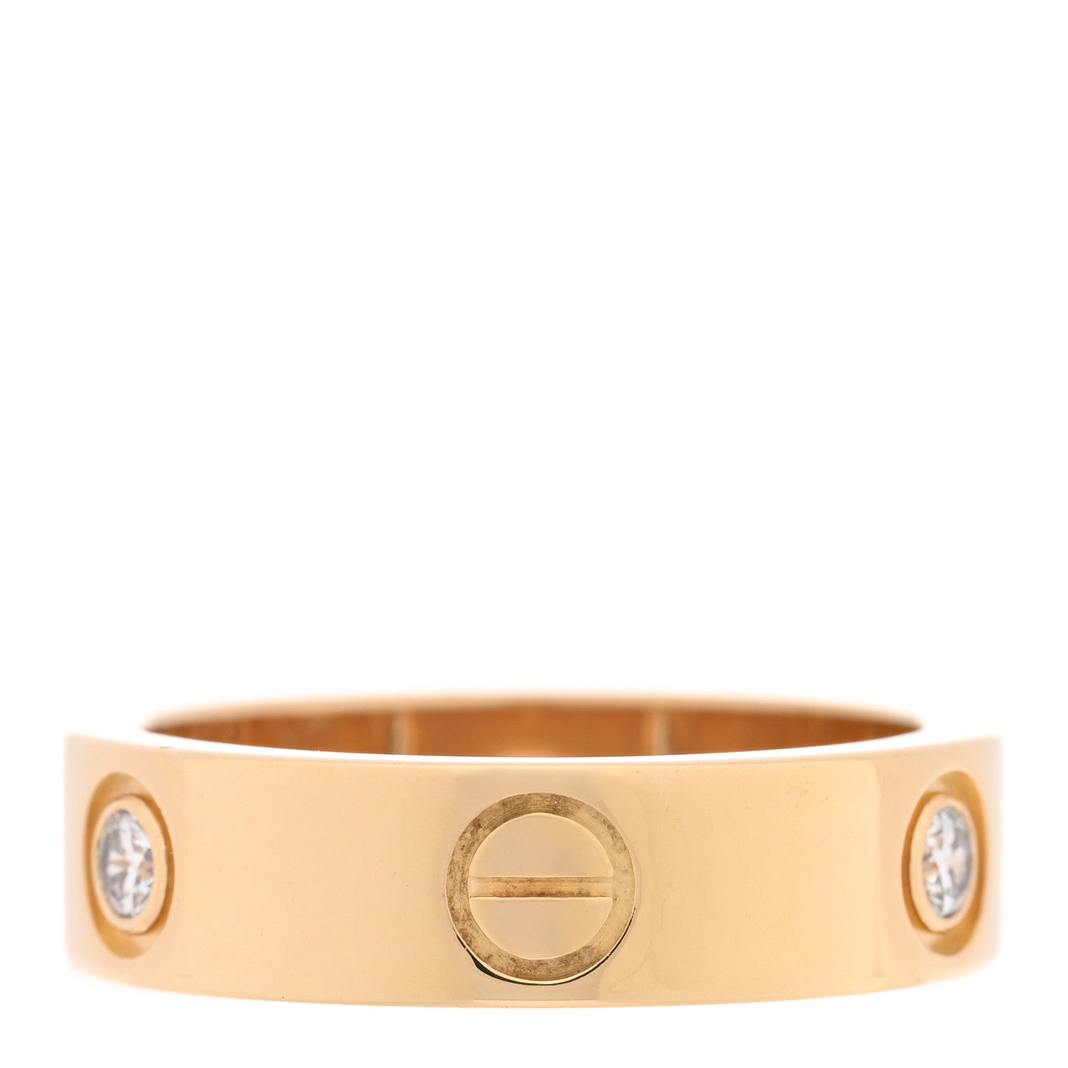 Cartier 18K Yellow Gold 3 Diamond 5.5mm LOVE Ring 55 7.25 3 of 5