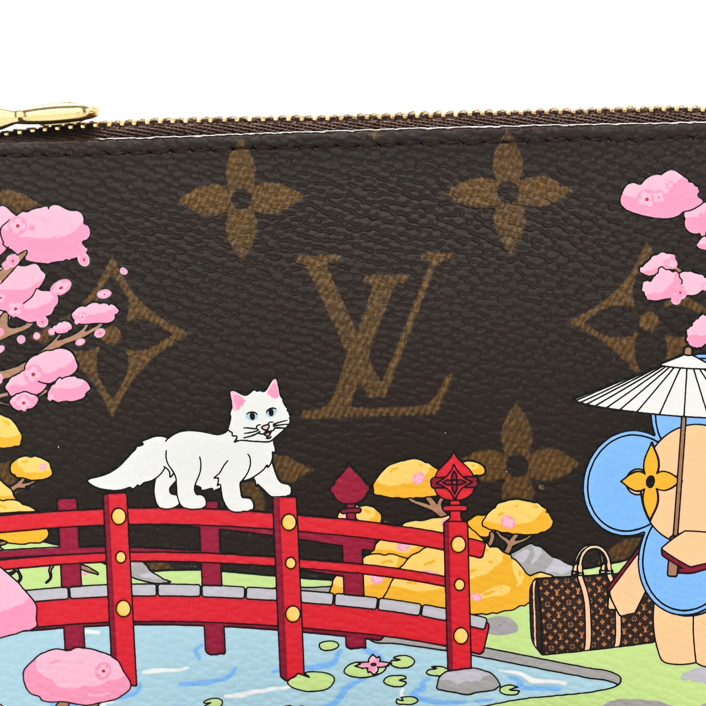 Monogram 2021 Christmas Animation Japanese Garden Mini Pochette Accessories Wisteria Pink