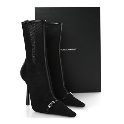 Saint Laurent Elba Applique Tulle Aston 115 Boots 37 Black 9 of 9