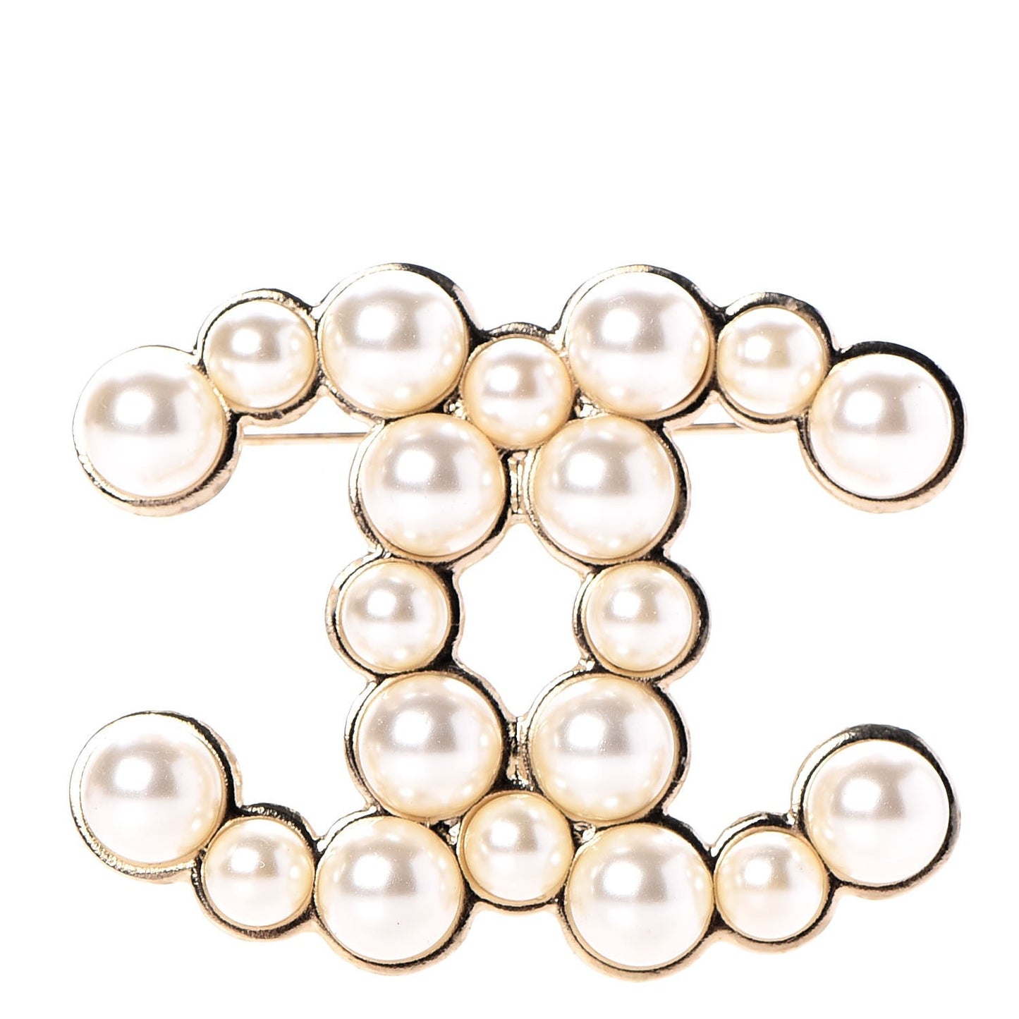 Pearl CC Brooch Gold Pearly White