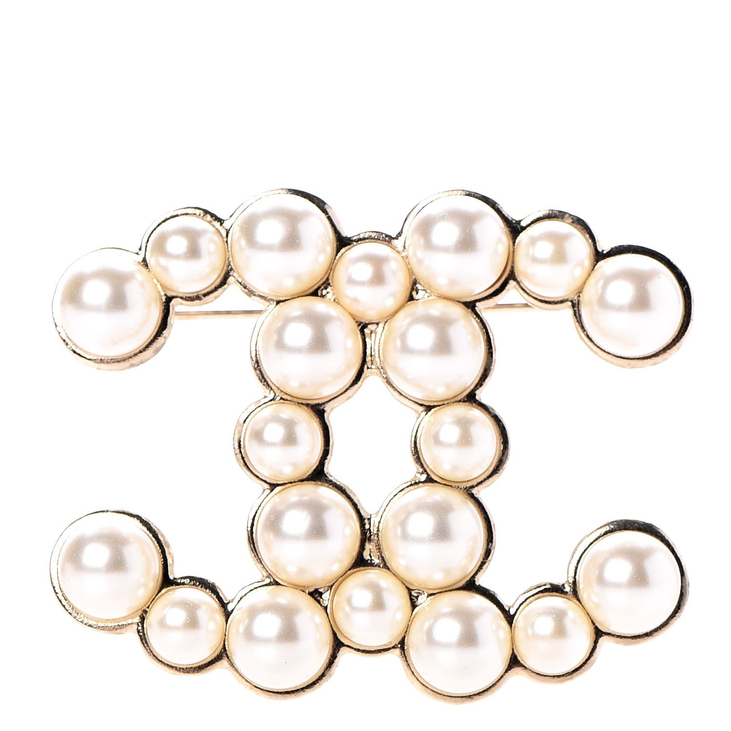 Chanel Pearl CC Brooch Gold Pearly White 1 of 5