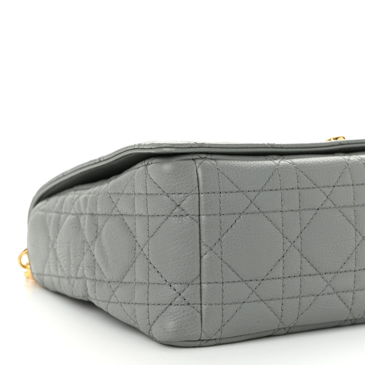 Calfskin Cannage Medium Caro Bag Ethereal Grey