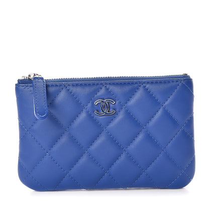 Chanel Lambskin Quilted Small Cosmetic Case Blue 1 of 10