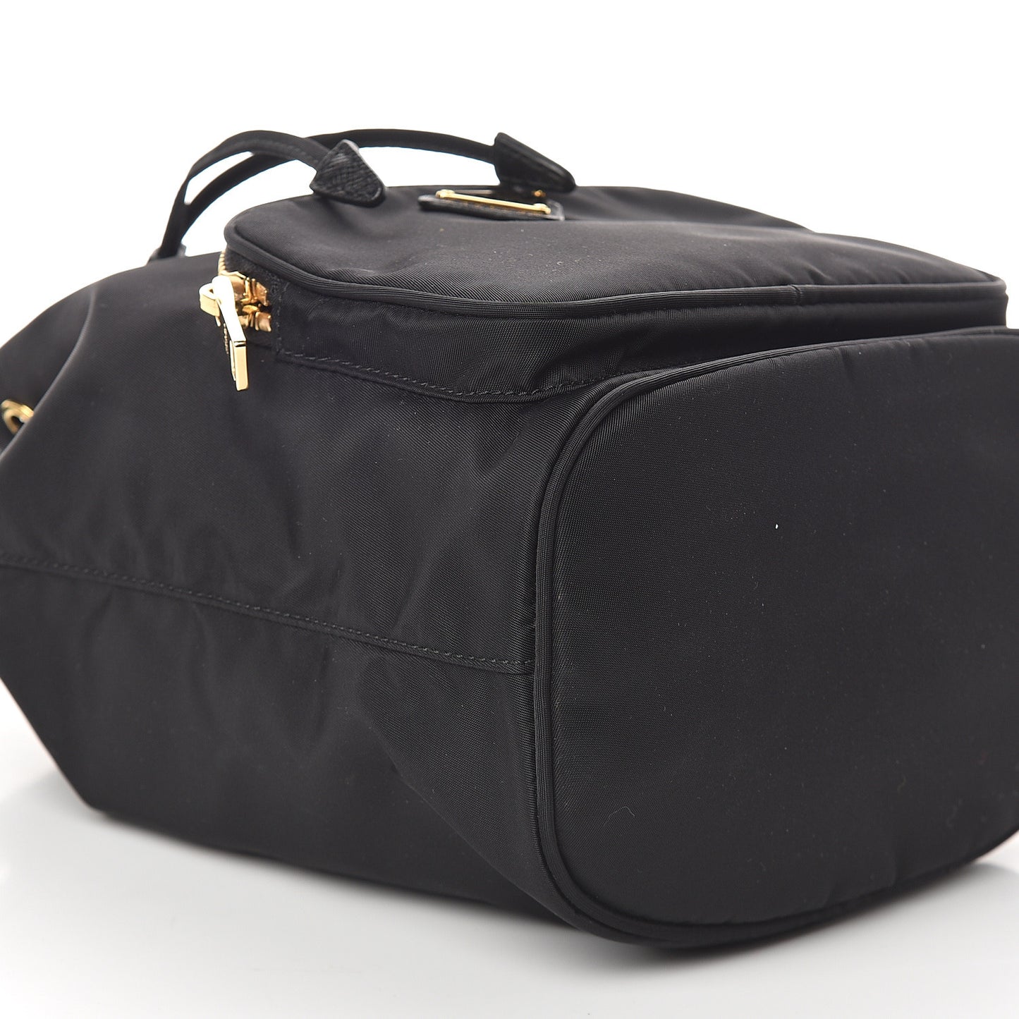 Saffiano Tessuto Nylon Mini Bucket Crossbody Bag Black