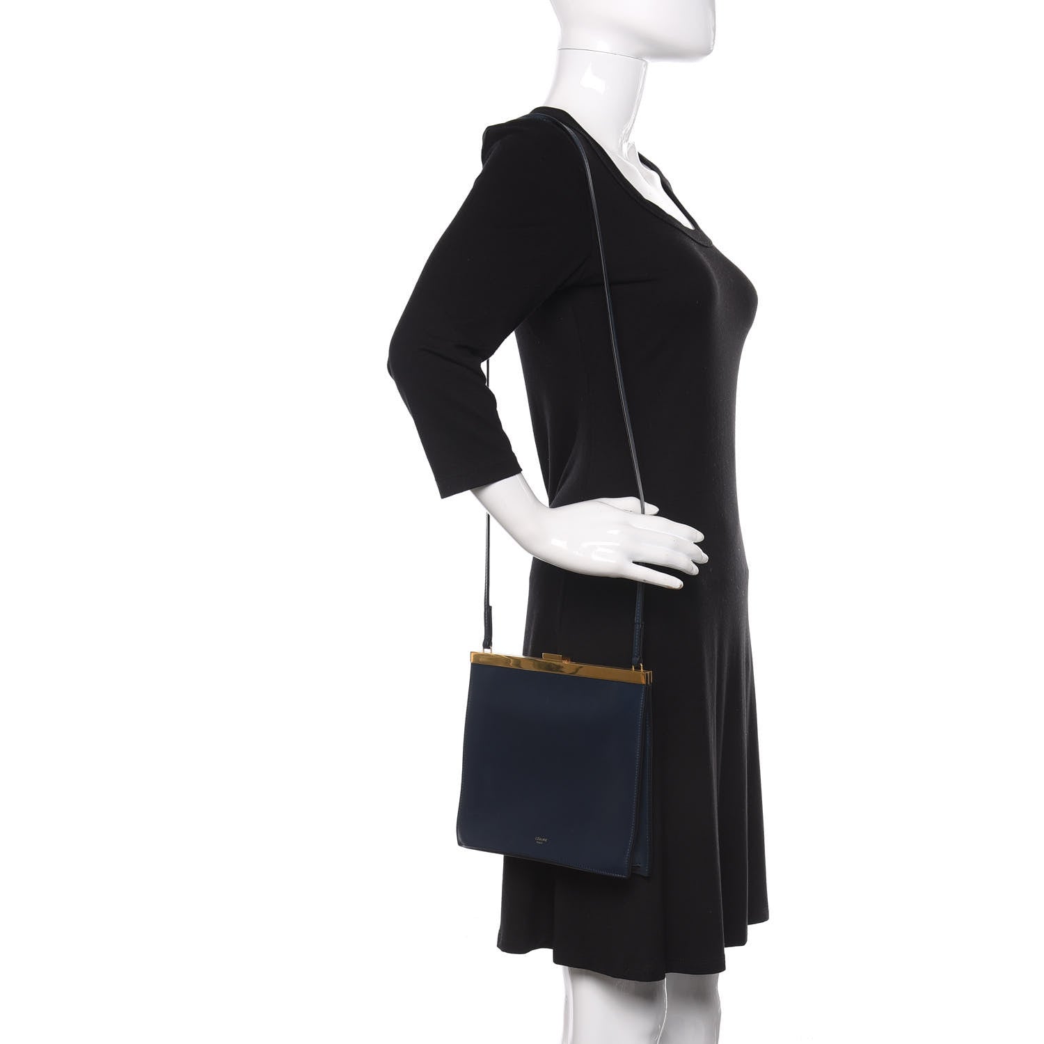 Celine Smooth Calfskin Mini Clasp Bag Navy 2 of 9