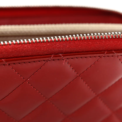 Chanel Patent Quilted Brilliant Zip Around Wallet Red 12 of 12