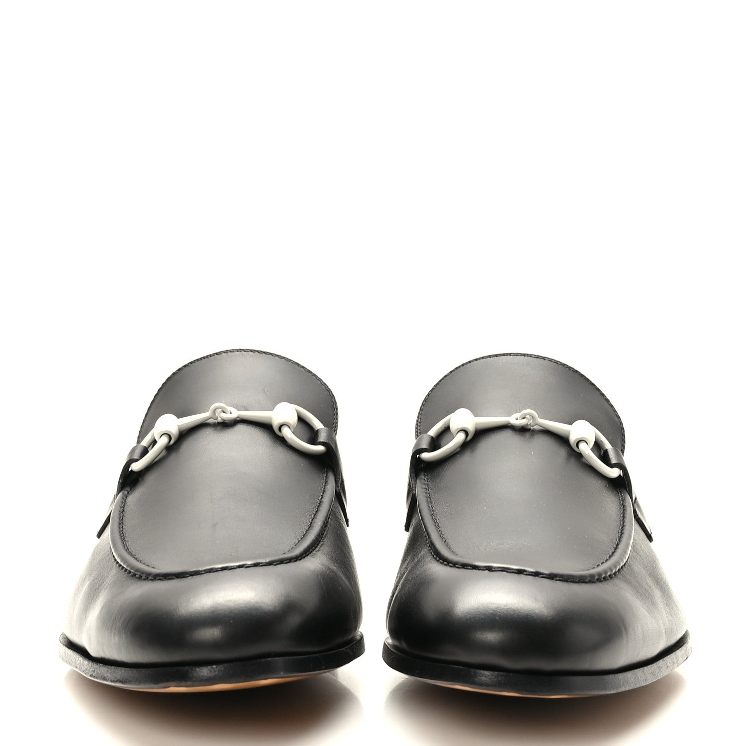 Gucci Betis Glamour Calfskin Horsebit Mens Jordaan Loafers 9 Black 2 of 9