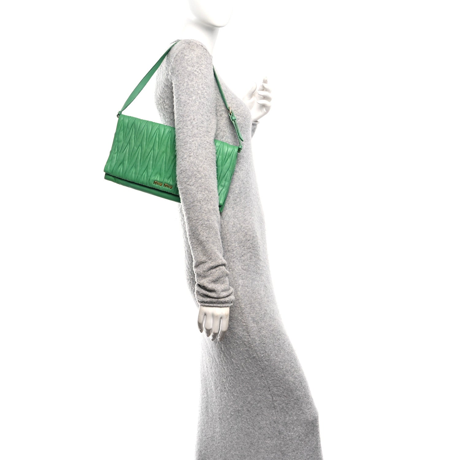 Miu Miu Nappa Matelasse Clutch Menta 2 of 14
