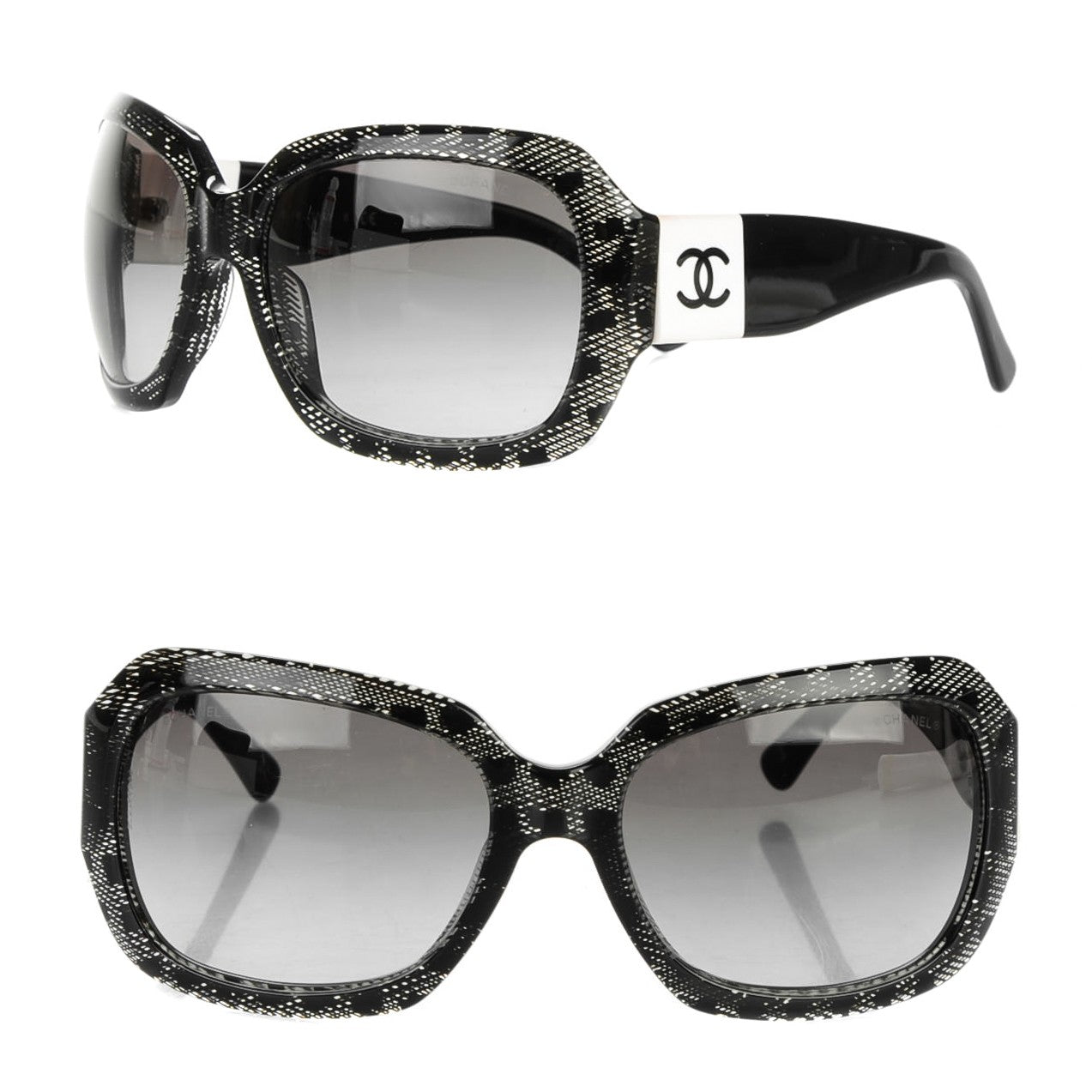Chanel Acetate CC Lace Effect Sunglasses 5146 Black White 1 of 5