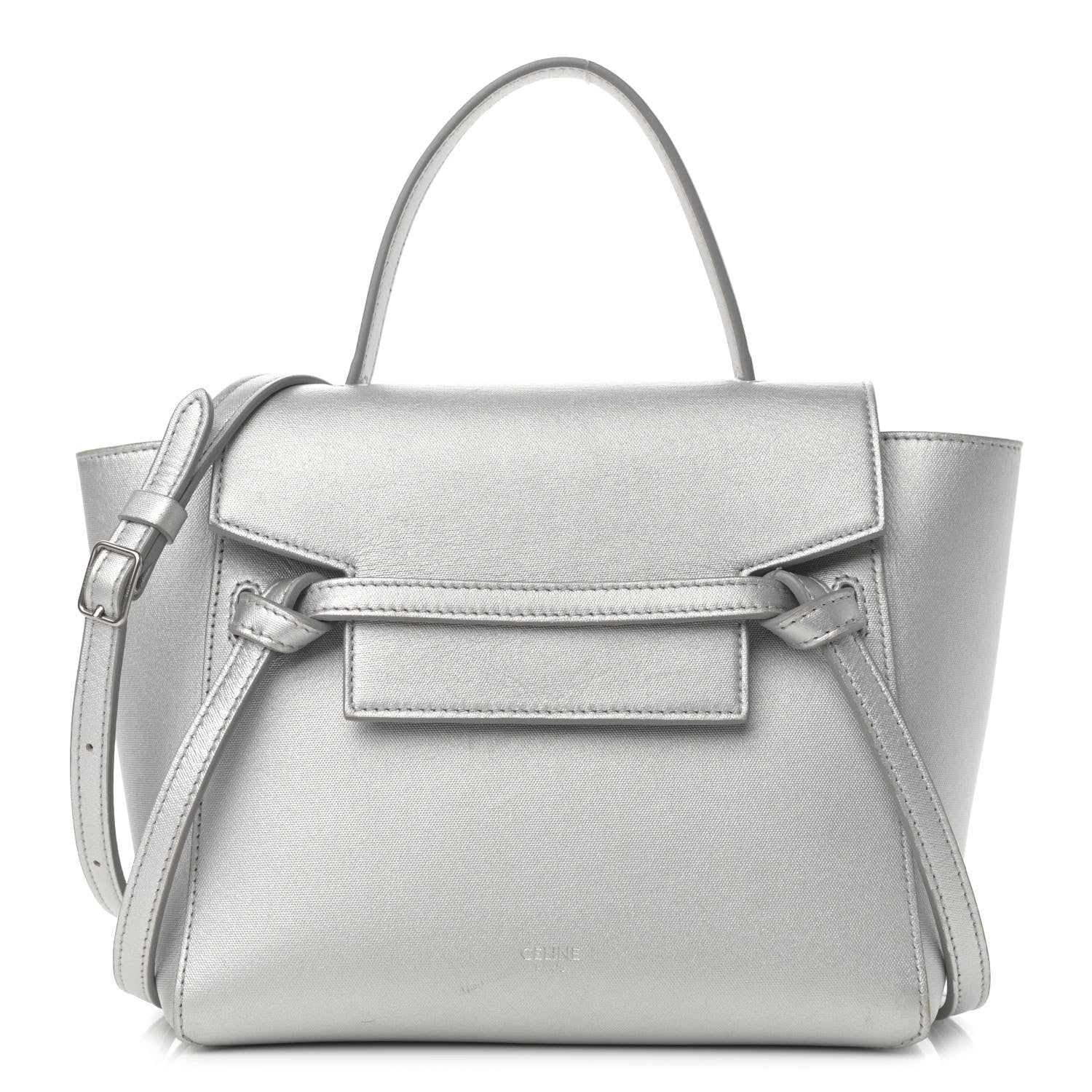Celine Laminated Calfskin Nano Belt Bag Silver 1 of 13
