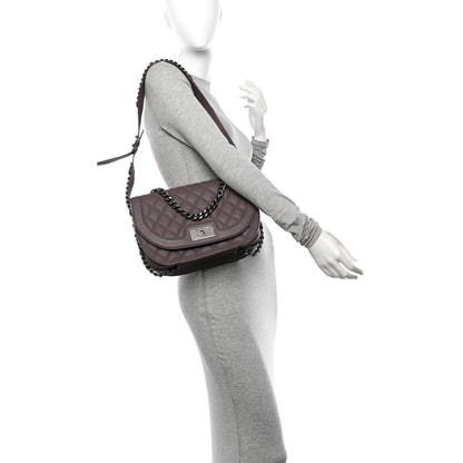 Chanel Calfskin Quilted Large Double Chained Messenger Flap Grey 3 of 10