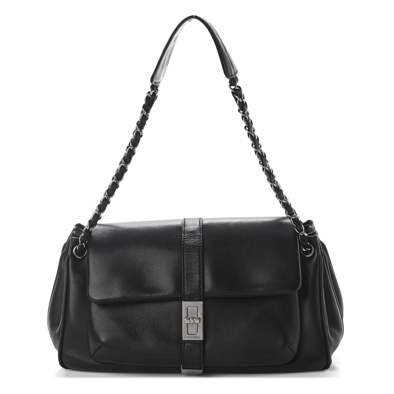 Chanel Caviar Mademoiselle Lock Accordion Flap Black 1 of 10