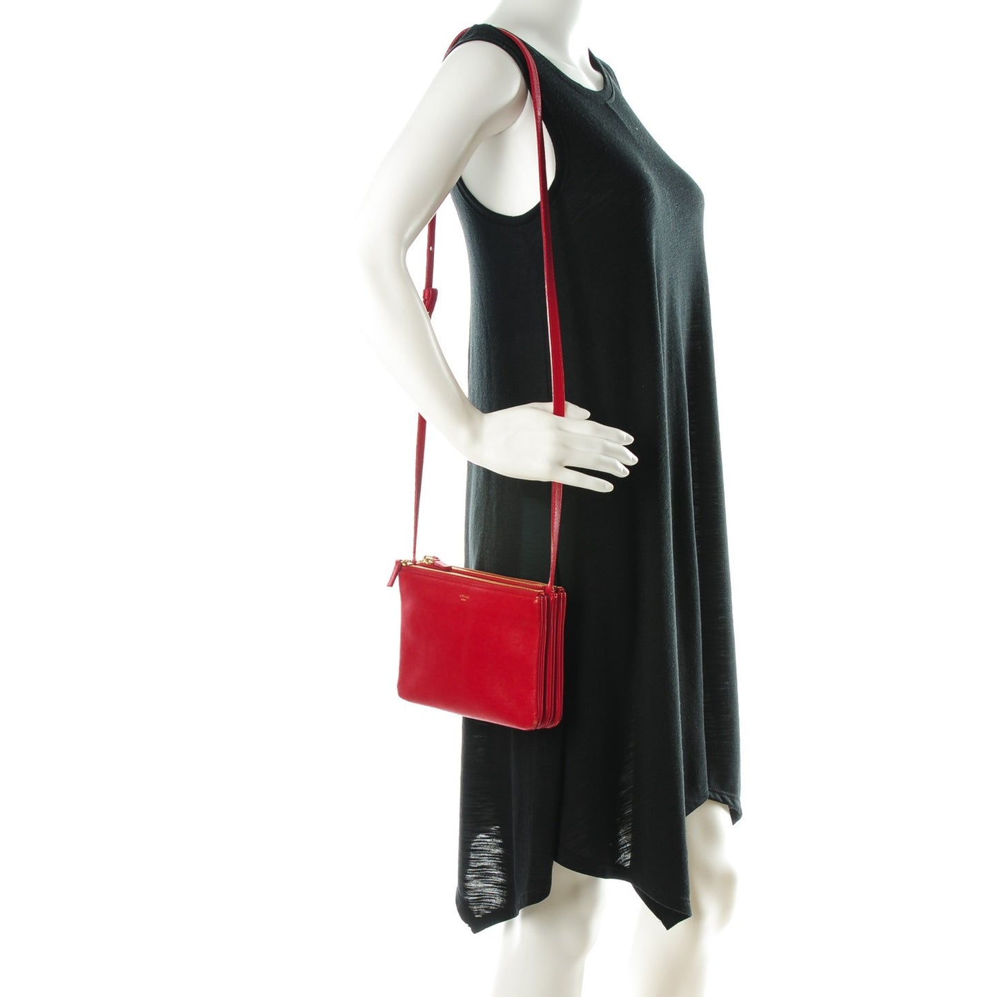 Lambskin Small Trio Crossbody Bag Red