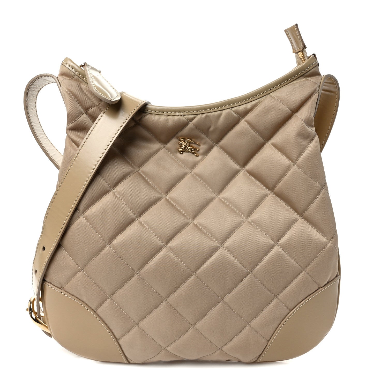 Burberry Patent Nylon Quilted Hoxton Bag Beige 1 of 9